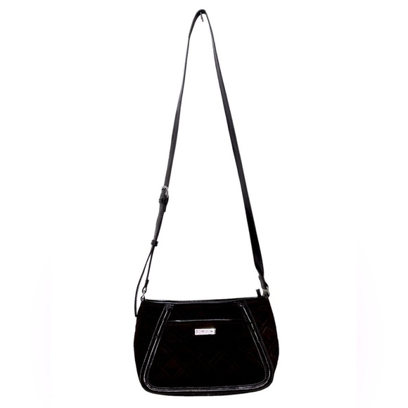 Vera Bradley Crossbody Handbag Espresso Brown Trapeze Microfiber Quilted RETIRED - Picture 4 of 9